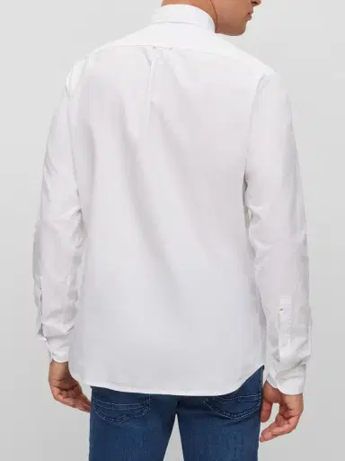 BOSS Men's Regular-Fit Shirt In Oxford Cotton - White | Thumbnail 3 BOSS Men's Regular-Fit Shirt In Oxford Cotton - White | Thumbnail 3