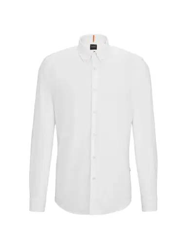 BOSS Men's Regular-Fit Shirt In Oxford Cotton - White | Thumbnail 6 BOSS Men's Regular-Fit Shirt In Oxford Cotton - White | Thumbnail 6