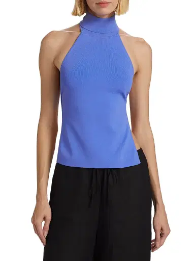 Cult Gaia Women's Wake Rib-Knit Turtleneck Top - Capri | Thumbnail 3 Cult Gaia Women's Wake Rib-Knit Turtleneck Top - Capri | Thumbnail 3