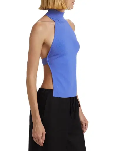Cult Gaia Women's Wake Rib-Knit Turtleneck Top - Capri | Thumbnail 4 Cult Gaia Women's Wake Rib-Knit Turtleneck Top - Capri | Thumbnail 4