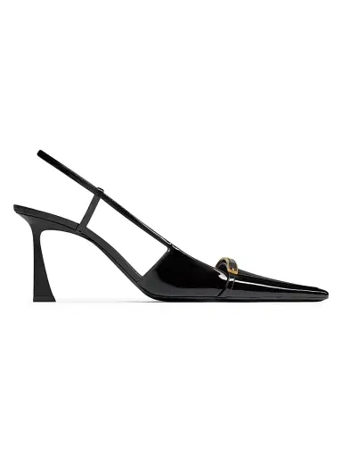 Saint Laurent Women's Jacqueline Slingback Pumps in Patent Leather - Black | Thumbnail 1 Saint Laurent Women's Jacqueline Slingback Pumps in Patent Leather - Black | Thumbnail 1
