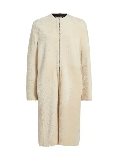 Toteme Women's Shearling Teddy Zip Coat - Cream | Thumbnail 1 Toteme Women's Shearling Teddy Zip Coat - Cream | Thumbnail 1