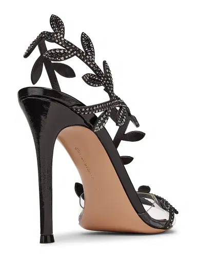 Gianvito Rossi Women's Crystal Flavia 105MM Leather Sandals - Transparent Black | Thumbnail 3 Gianvito Rossi Women's Crystal Flavia 105MM Leather Sandals - Transparent Black | Thumbnail 3