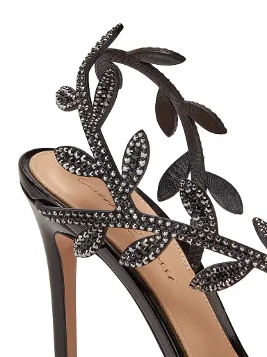 Gianvito Rossi Women's Crystal Flavia 105MM Leather Sandals - Transparent Black | Thumbnail 6 Gianvito Rossi Women's Crystal Flavia 105MM Leather Sandals - Transparent Black | Thumbnail 6