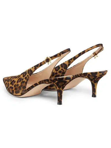 Gianvito Rossi Women's 55MM Leopard Print Suede Slingback Pumps - Almond Leopard Print - Size 9 | Thumbnail 3 Gianvito Rossi Women's 55MM Leopard Print Suede Slingback Pumps - Almond Leopard Print - Size 9 | Thumbnail 3