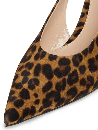 Gianvito Rossi Women's 55MM Leopard Print Suede Slingback Pumps - Almond Leopard Print - Size 9 | Thumbnail 6 Gianvito Rossi Women's 55MM Leopard Print Suede Slingback Pumps - Almond Leopard Print - Size 9 | Thumbnail 6