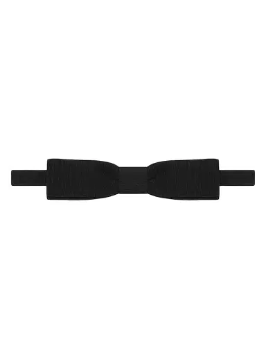 Saint Laurent Men's Rectangular Bow Tie in Faille - Black | Thumbnail 4 Saint Laurent Men's Rectangular Bow Tie in Faille - Black | Thumbnail 4