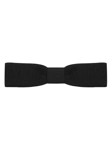 Saint Laurent Men's Rectangular Bow Tie in Faille - Black | Thumbnail 1 Saint Laurent Men's Rectangular Bow Tie in Faille - Black | Thumbnail 1