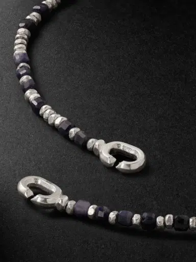 M. COHEN Percep Two Sterling Silver, Sapphire and Lapis Lazuli Beaded Wrap Bracelet - Men | Thumbnail 3 M. COHEN Percep Two Sterling Silver, Sapphire and Lapis Lazuli Beaded Wrap Bracelet - Men | Thumbnail 3