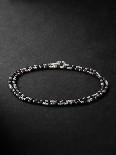 M. COHEN Percep Two Sterling Silver, Sapphire and Lapis Lazuli Beaded Wrap Bracelet - Men | Thumbnail 1 M. COHEN Percep Two Sterling Silver, Sapphire and Lapis Lazuli Beaded Wrap Bracelet - Men | Thumbnail 1