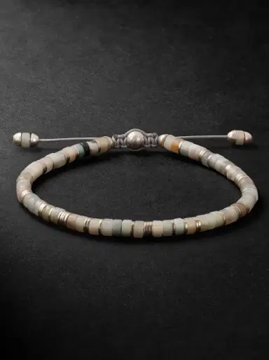 M. COHEN Tucson Sterling Silver, Amazonite and Cord Beaded Bracelet - Men | Thumbnail 1 M. COHEN Tucson Sterling Silver, Amazonite and Cord Beaded Bracelet - Men | Thumbnail 1