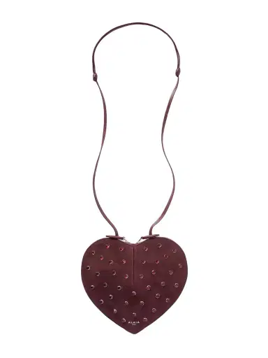 Alaïa Le Cœur Crystal-embellished Suede Shoulder Bag | Thumbnail 1 Alaïa Le Cœur Crystal-embellished Suede Shoulder Bag | Thumbnail 1