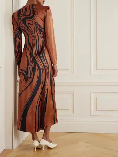 La DoubleJ Icon Clingy Swing Floral-print Satin Midi Dress | Thumbnail 3 La DoubleJ Icon Clingy Swing Floral-print Satin Midi Dress | Thumbnail 3