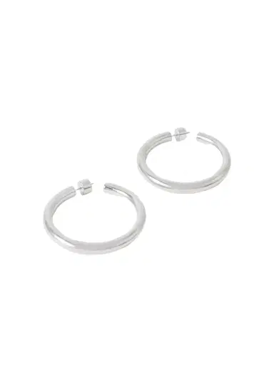 Jennifer Fisher Natasha Baby Silver-tone Hoop Earrings | Thumbnail 1 Jennifer Fisher Natasha Baby Silver-tone Hoop Earrings | Thumbnail 1