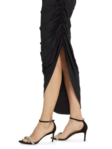 Veronica Beard Women's Tristana Ruched Asymmetric Midi-Dress - Black | Thumbnail 5 Veronica Beard Women's Tristana Ruched Asymmetric Midi-Dress - Black | Thumbnail 5