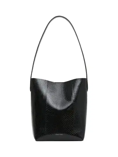 MANSUR GAVRIEL Women's Mini Everyday Cabas Watersnake Shoulder Bag - Black | Thumbnail 1 MANSUR GAVRIEL Women's Mini Everyday Cabas Watersnake Shoulder Bag - Black | Thumbnail 1