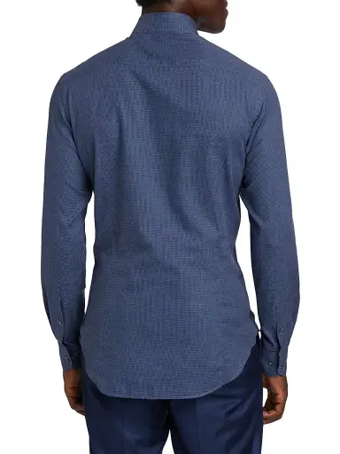 Giorgio Armani Men's Textured Cotton Shirt - Navy - Size 15.5 | Thumbnail 5 Giorgio Armani Men's Textured Cotton Shirt - Navy - Size 15.5 | Thumbnail 5