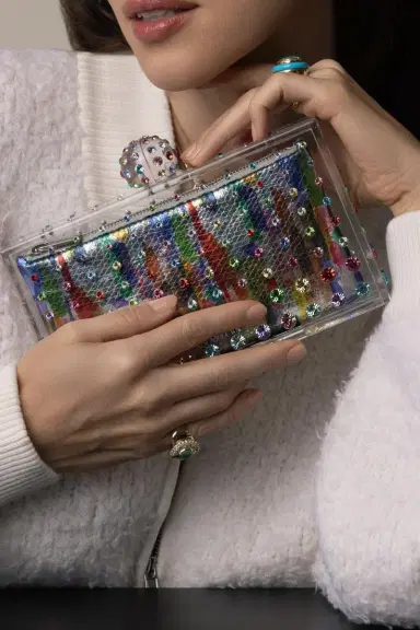 Aquazzura Tequila Clutch - Rainbow | Thumbnail 3 Aquazzura Tequila Clutch - Rainbow | Thumbnail 3