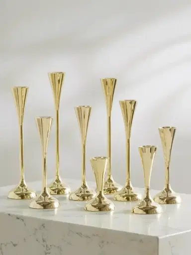 Fourth Street Drip Set Of Nine Gold-tone Candleholders | Thumbnail 1 Fourth Street Drip Set Of Nine Gold-tone Candleholders | Thumbnail 1