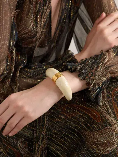 Saint Laurent Gold-tone And Resin Cuff | Thumbnail 2 Saint Laurent Gold-tone And Resin Cuff | Thumbnail 2