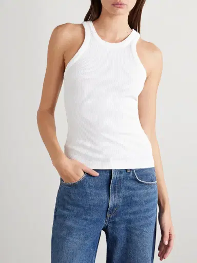 AGOLDE Rayne Ribbed Stretch Organic Cotton And Lyocell-blend Jersey Tank | Thumbnail 3 AGOLDE Rayne Ribbed Stretch Organic Cotton And Lyocell-blend Jersey Tank | Thumbnail 3