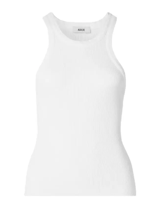 AGOLDE Rayne Ribbed Stretch Organic Cotton And Lyocell-blend Jersey Tank