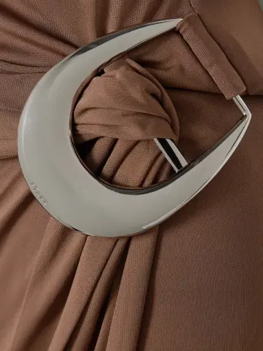 Staud Talia Buckled Ruched Jersey Midi Dress | Thumbnail 4 Staud Talia Buckled Ruched Jersey Midi Dress | Thumbnail 4