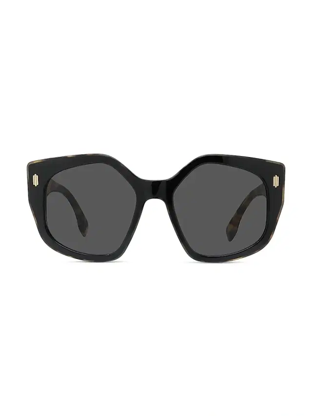 Women's 55MM Geometric Logo Sunglasses - Black Women's 55MM Geometric Logo Sunglasses - Black