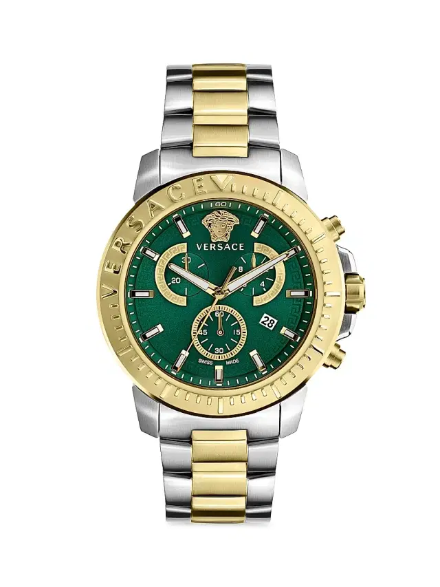 Men's New Chrono Stainless Steel Watch - Green Men's New Chrono Stainless Steel Watch - Green