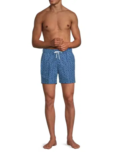 Saks Fifth Avenue Men's COLLECTION Fish Swim Trunks - Navy True Blue | Thumbnail 2 Saks Fifth Avenue Men's COLLECTION Fish Swim Trunks - Navy True Blue | Thumbnail 2