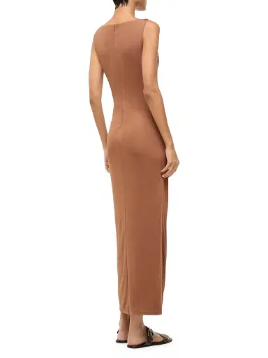 Staud Women's Talia Drape Hardware Sheath Dress - Tiramisu | Thumbnail 3 Staud Women's Talia Drape Hardware Sheath Dress - Tiramisu | Thumbnail 3
