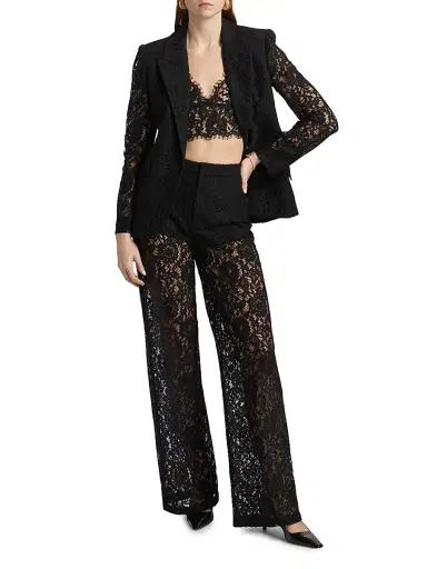 L'AGENCE Women's Livvy Lace Trousers - Cappuccino | Thumbnail 2 L'AGENCE Women's Livvy Lace Trousers - Cappuccino | Thumbnail 2