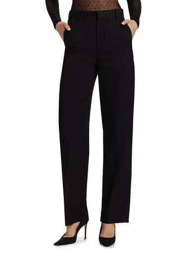 WARDROBE.NYC Women's Wool Straight-Leg Trousers - Black | Thumbnail 3 WARDROBE.NYC Women's Wool Straight-Leg Trousers - Black | Thumbnail 3