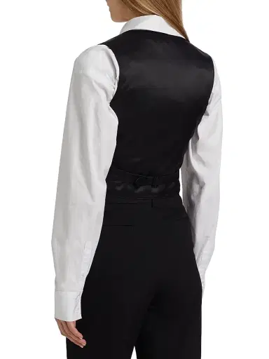 WARDROBE.NYC Women's Glen Check Wool Waistcoat - Prince Of Wales | Thumbnail 5 WARDROBE.NYC Women's Glen Check Wool Waistcoat - Prince Of Wales | Thumbnail 5