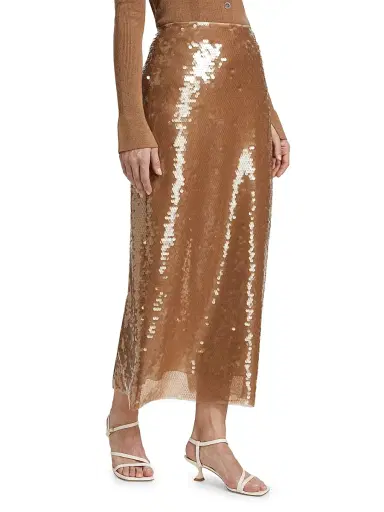 Tanya Taylor Women's Kiah Sequined Midi-Skirt - Praline | Thumbnail 4 Tanya Taylor Women's Kiah Sequined Midi-Skirt - Praline | Thumbnail 4