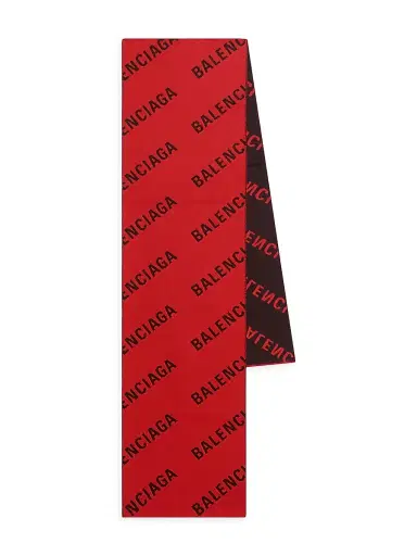Balenciaga Women's Allover Logo Macro Scarf - Red | Thumbnail 1 Balenciaga Women's Allover Logo Macro Scarf - Red | Thumbnail 1