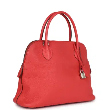 HERMÈS Hermes Bolide 31 Rouge Pivoine Clemence Palladium Hardware | Thumbnail 2 HERMÈS Hermes Bolide 31 Rouge Pivoine Clemence Palladium Hardware | Thumbnail 2