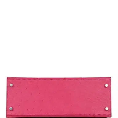 HERMÈS Hermes Kelly Sellier 28 Rose Tyrien Ostrich Palladium Hardware | Thumbnail 6 HERMÈS Hermes Kelly Sellier 28 Rose Tyrien Ostrich Palladium Hardware | Thumbnail 6
