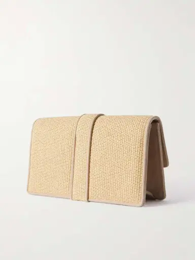 Manolo Blahnik Maycap Suede-trimmed Raffia Clutch | Thumbnail 3 Manolo Blahnik Maycap Suede-trimmed Raffia Clutch | Thumbnail 3