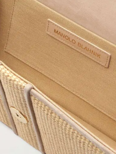 Manolo Blahnik Maycap Suede-trimmed Raffia Clutch | Thumbnail 5 Manolo Blahnik Maycap Suede-trimmed Raffia Clutch | Thumbnail 5