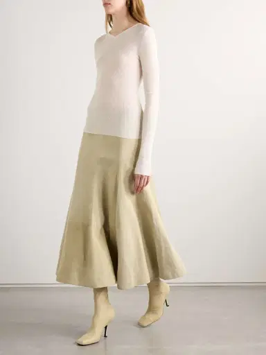 Khaite Lenno Suede Midi Skirt | Thumbnail 2 Khaite Lenno Suede Midi Skirt | Thumbnail 2