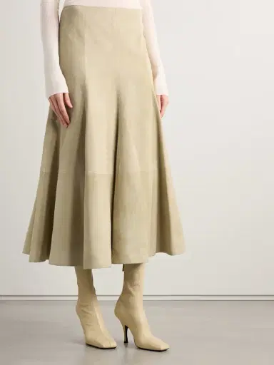 Khaite Lenno Suede Midi Skirt | Thumbnail 3 Khaite Lenno Suede Midi Skirt | Thumbnail 3