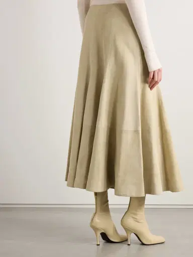 Khaite Lenno Suede Midi Skirt | Thumbnail 4 Khaite Lenno Suede Midi Skirt | Thumbnail 4