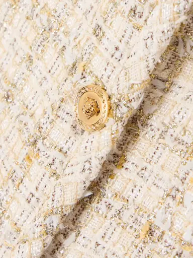 Versace Cropped Cotton-blend Tweed Jacket | Thumbnail 4 Versace Cropped Cotton-blend Tweed Jacket | Thumbnail 4