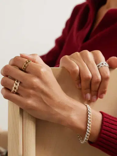 SHAY Essential Link 18-karat Gold Diamond Ring | Thumbnail 4 SHAY Essential Link 18-karat Gold Diamond Ring | Thumbnail 4