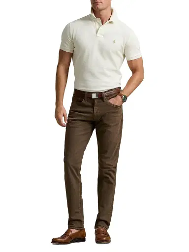 Polo Ralph Lauren Men's Slim-Fit Mesh Polo Shirt - Parchment Cream - Size XXL | Thumbnail 2 Polo Ralph Lauren Men's Slim-Fit Mesh Polo Shirt - Parchment Cream - Size XXL | Thumbnail 2