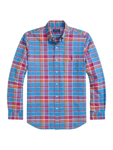 Polo Ralph Lauren Men's Classic-Fit Plaid Button-Down Oxford Shirt - Blue Berry Multi - Size XL | Thumbnail 1 Polo Ralph Lauren Men's Classic-Fit Plaid Button-Down Oxford Shirt - Blue Berry Multi - Size XL | Thumbnail 1