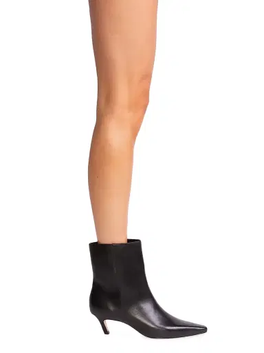 Black Suede Studio Women's Avenue 50MM Mid Heel Boots - Black Leather | Thumbnail 2 Black Suede Studio Women's Avenue 50MM Mid Heel Boots - Black Leather | Thumbnail 2