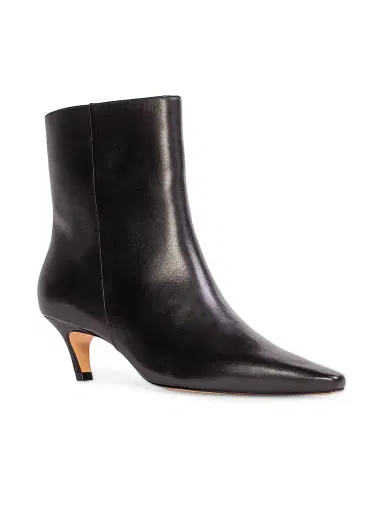 Black Suede Studio Women's Avenue 50MM Mid Heel Boots - Black Leather | Thumbnail 3 Black Suede Studio Women's Avenue 50MM Mid Heel Boots - Black Leather | Thumbnail 3