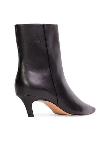 Black Suede Studio Women's Avenue 50MM Mid Heel Boots - Black Leather | Thumbnail 4 Black Suede Studio Women's Avenue 50MM Mid Heel Boots - Black Leather | Thumbnail 4